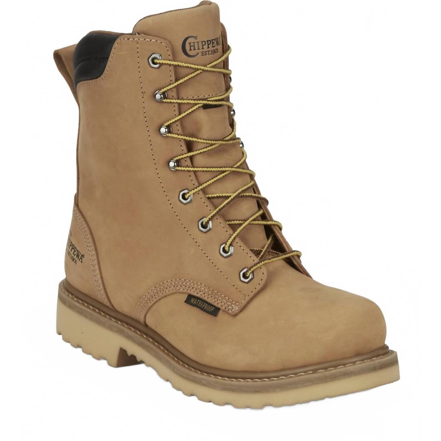 New Chippewa Men's Northbound 8" Waterproof Insulated Lace Up Boot In Wheat